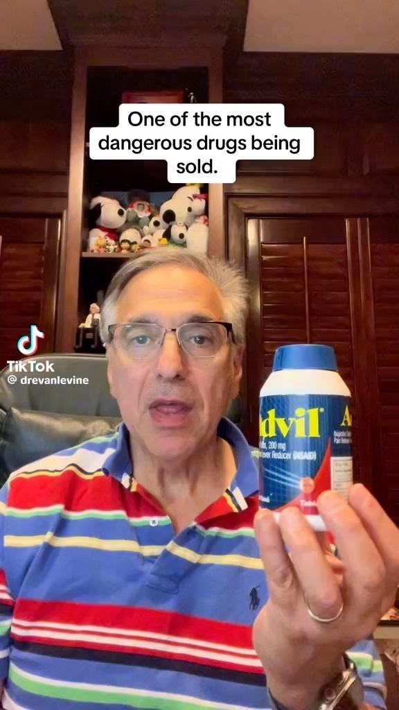 Advil is bad for you for numerous reasons. He mentions a few.
With every Advil you take you deplete your body of glutathione, zinc, iron, many of the B vitamins and magnesium. 
There are two kinds of over the counter pain killers that anyone of any age can buy: Ibuprofen (Advil), and Acetaminophen (Tylenol). They are all super dangerous for you and does more damage than good. People pop them like candy and think nothing of it. 

#advil #ibuprofen #Acetaminophen