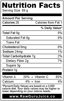 Chou rouge DNF Nutrition Facts