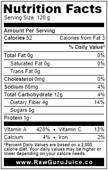 Carotte DNF Nutrition Facts