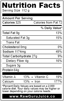 Spiruline DNF Nutrition Facts